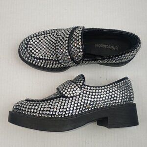 NWOT Jeffrey Campbell Library Rhinestone Slip On Loafers